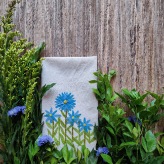 Calyz Blue Daisy Tea towel (single piece)